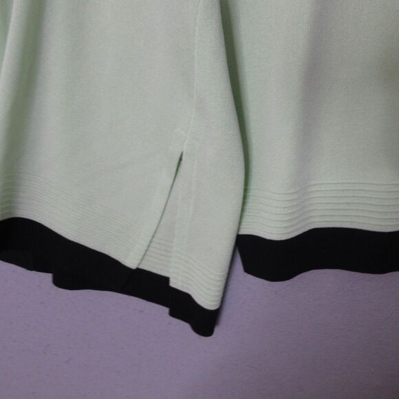 Exclusively Misook Sweater Cardigan Women Plus‎ 3X Green Black Open Front Career - Picture 5 of 15